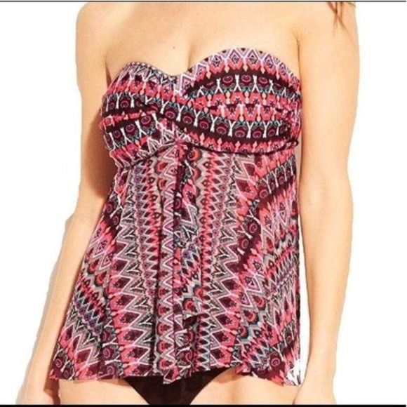 Kona Sol Tribal Aztec Small Strapless Tankini Swimsuit wear Bathing suit - Picture 1 of 10